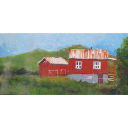 #032 Red Homestead Acrylic 20" x 10" x 1 1/4" stretched canvas